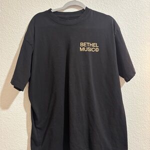 Black Short Sleeve Tee with Gold Logo